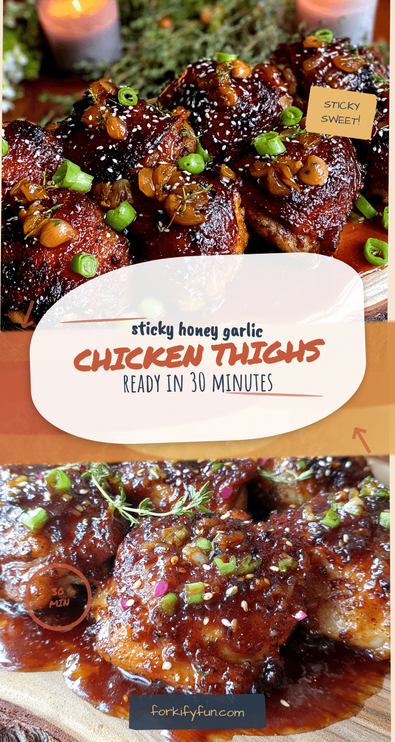 sticky honey garlic chicken thighs recipe