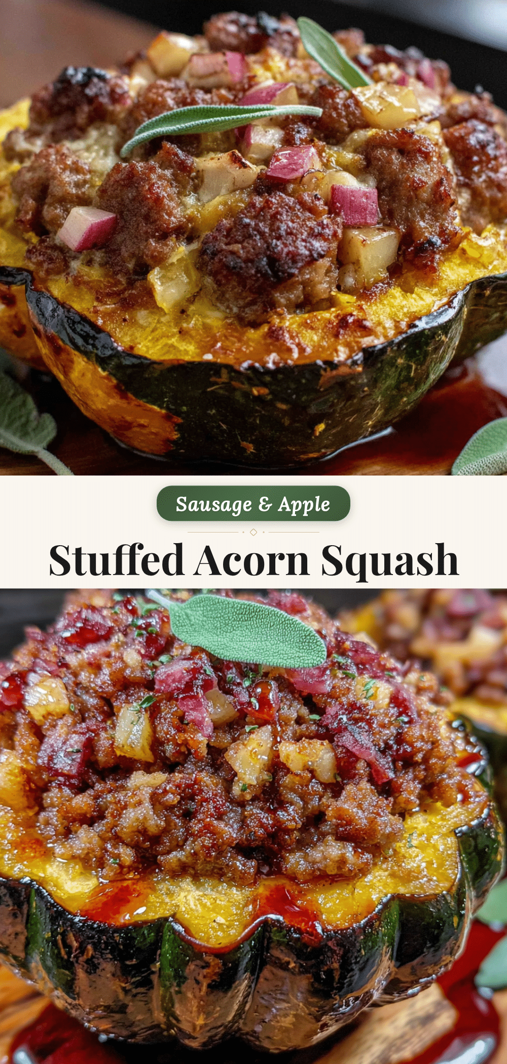 stuffed acorn squash with sausage and apple recipe