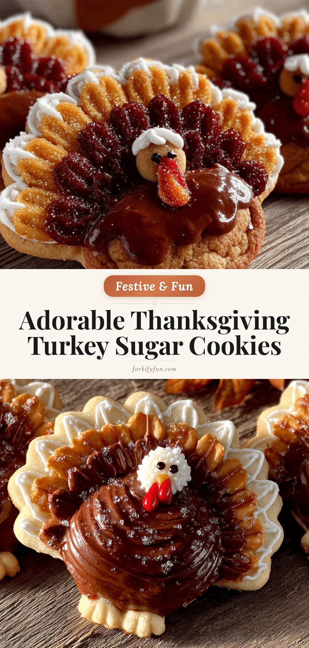 Thanksgiving turkey sugar cookies recipe