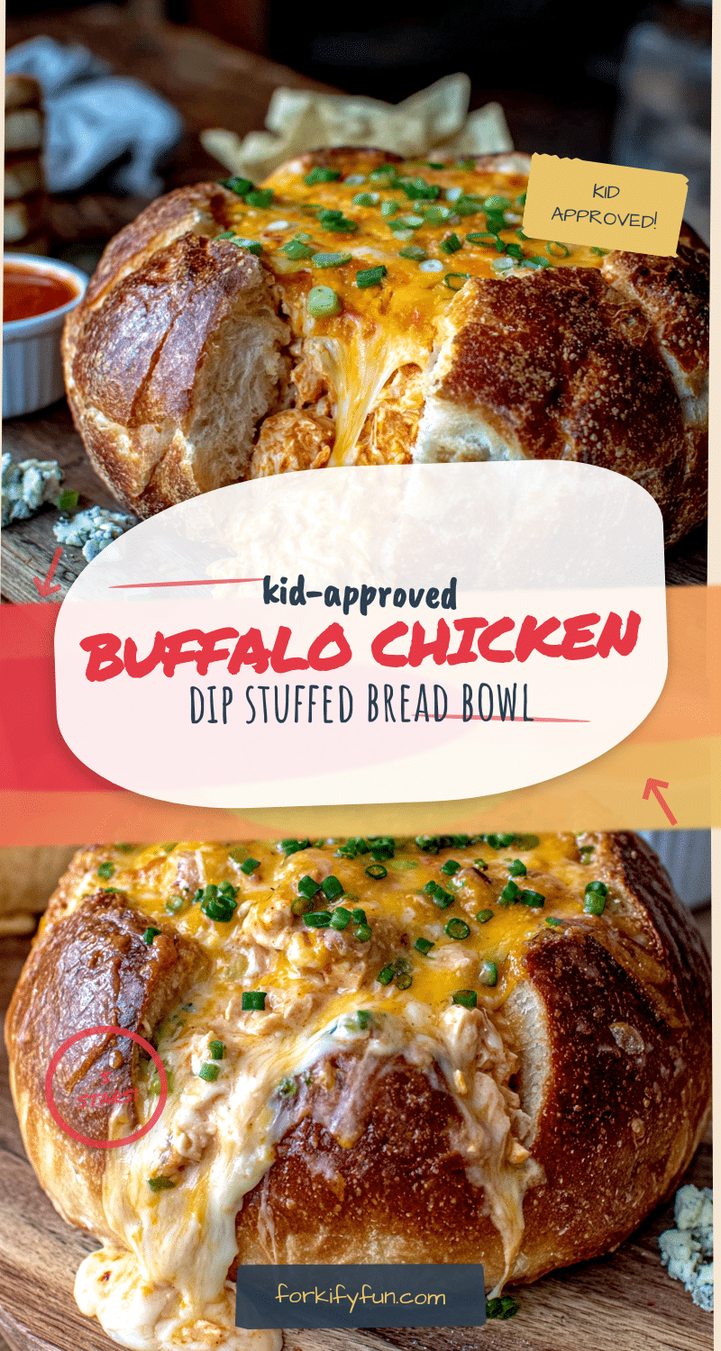 buffalo chicken dip stuffed bread bowl recipe