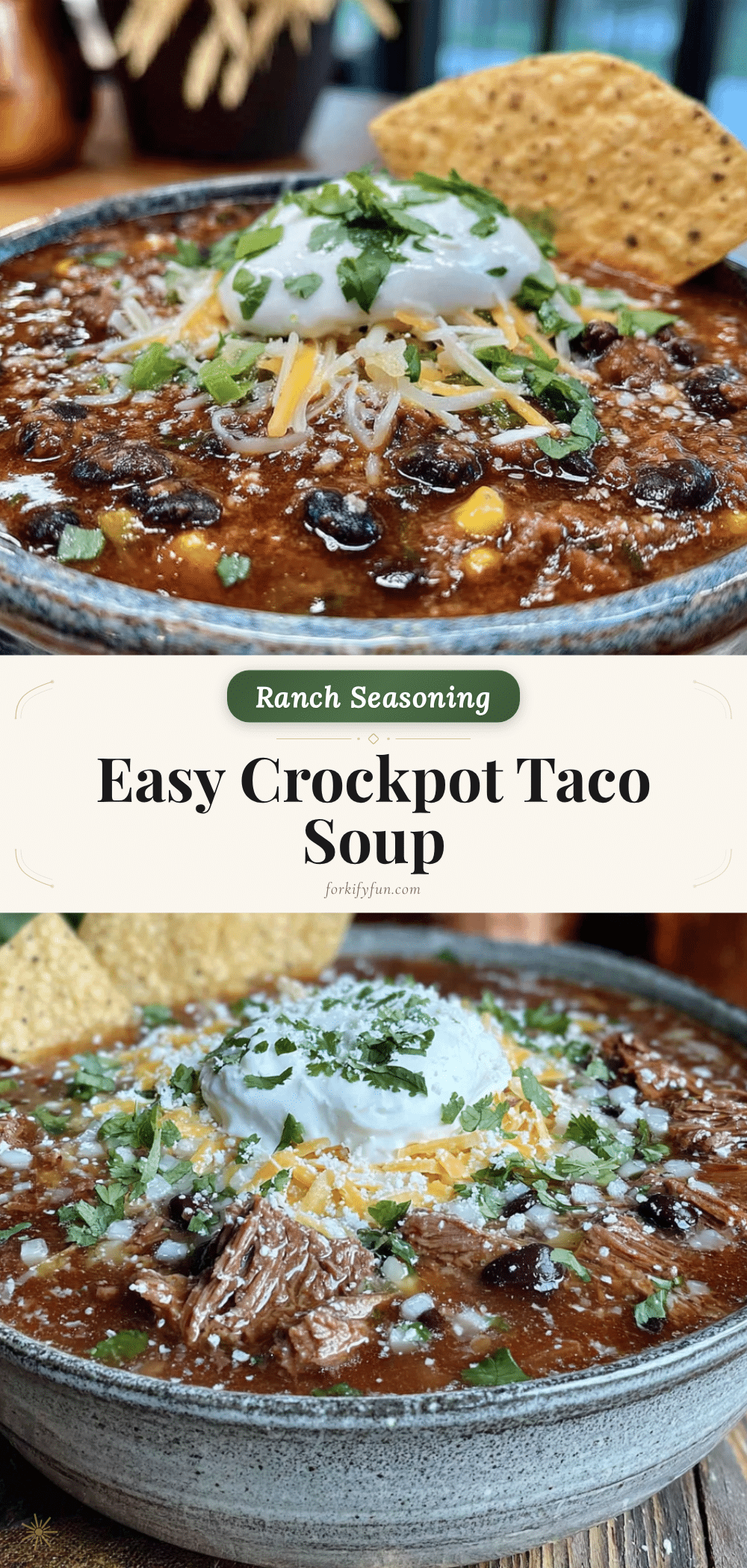 Crockpot Taco Soup with Ranch Seasoning recipe
