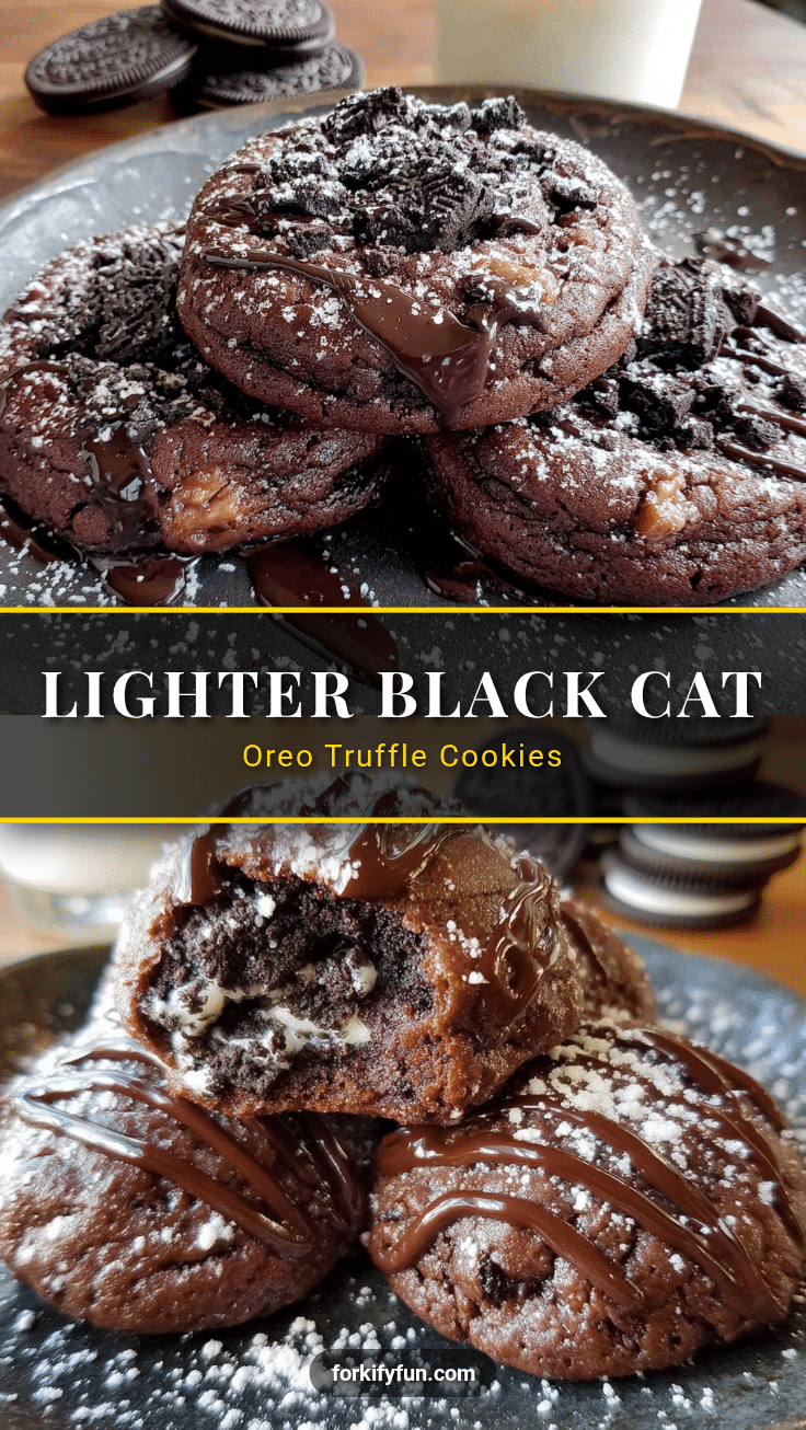 Lighter Black Cat Oreo Truffle Cookies recipe