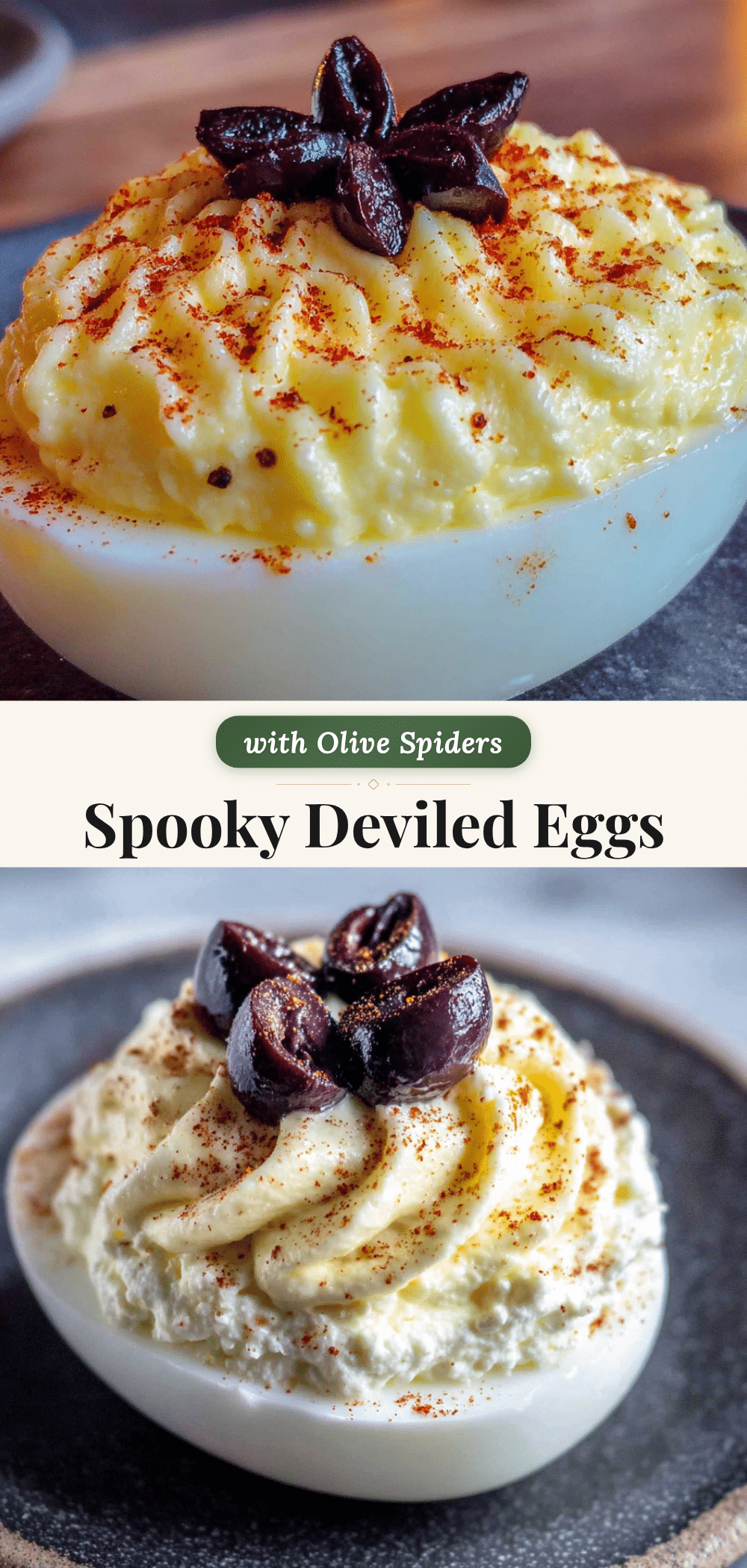 quick spooky deviled eggs with olive spiders recipe