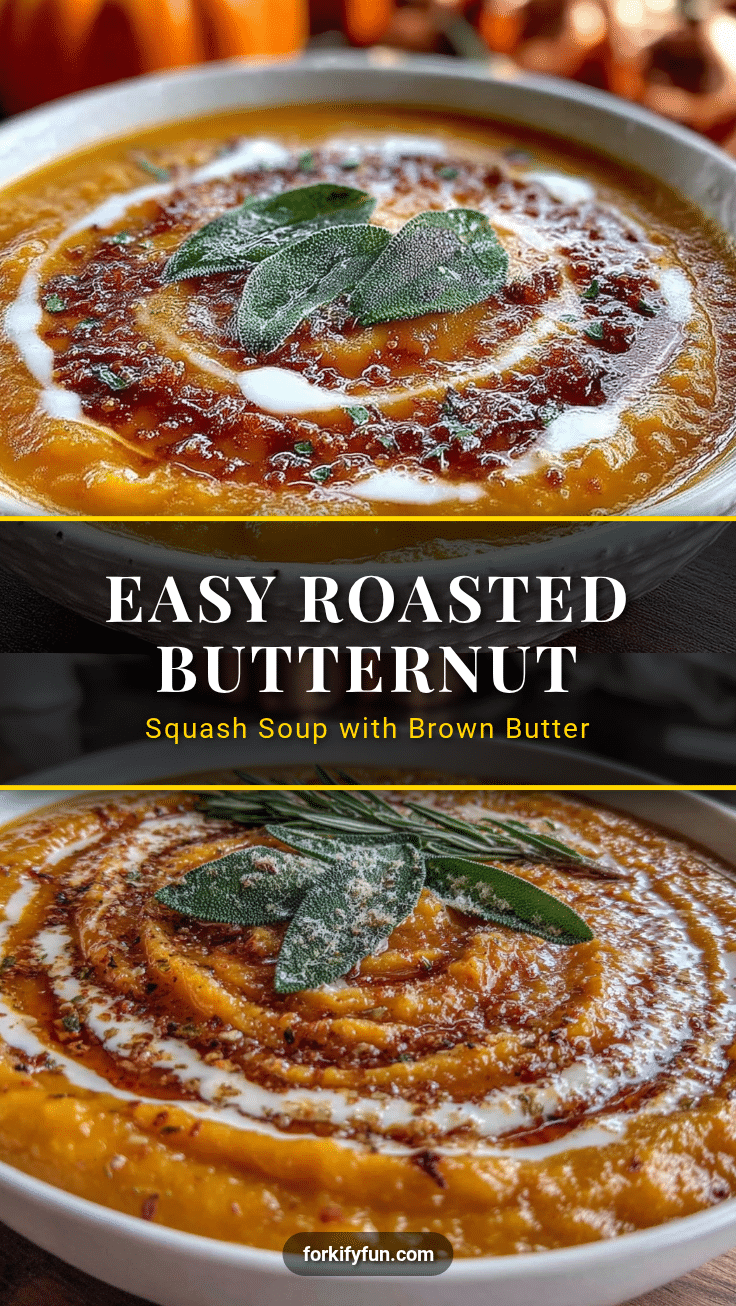 roasted butternut squash soup with brown butter recipe