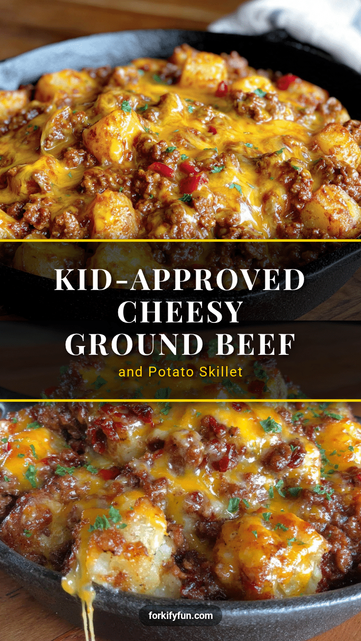 cheesy ground beef and potato skillet recipe