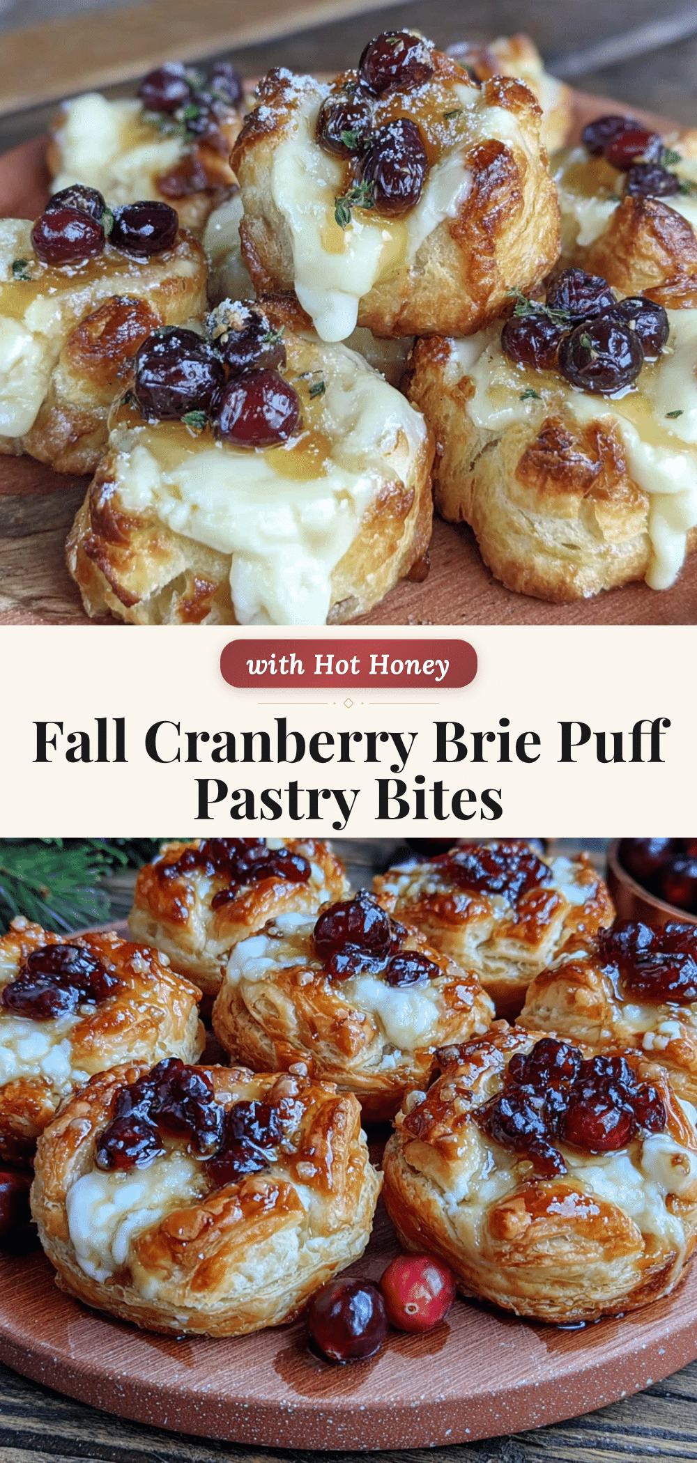 cranberry brie puff pastry bites recipe
